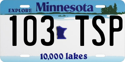 MN license plate 103TSP