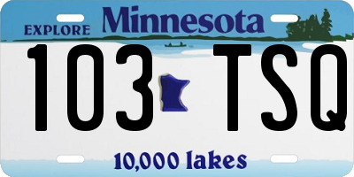 MN license plate 103TSQ