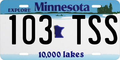 MN license plate 103TSS