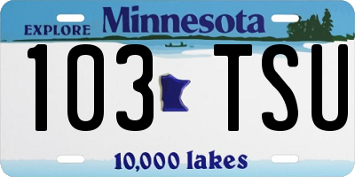 MN license plate 103TSU
