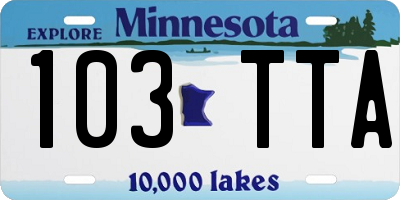 MN license plate 103TTA