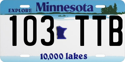 MN license plate 103TTB