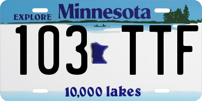 MN license plate 103TTF