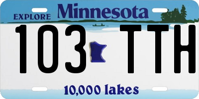 MN license plate 103TTH