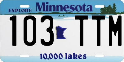 MN license plate 103TTM
