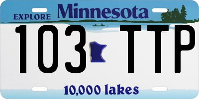 MN license plate 103TTP