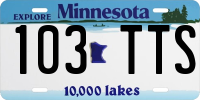 MN license plate 103TTS