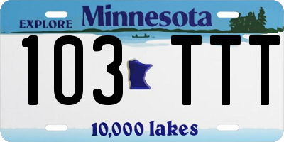 MN license plate 103TTT