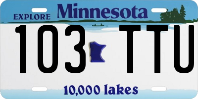 MN license plate 103TTU