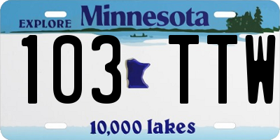 MN license plate 103TTW
