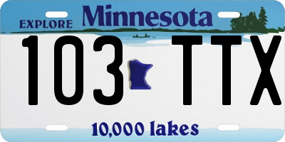 MN license plate 103TTX