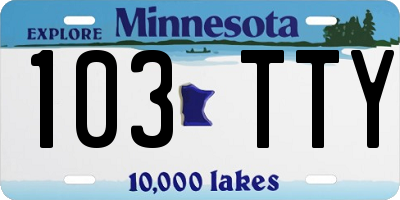 MN license plate 103TTY