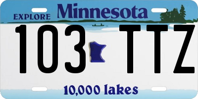 MN license plate 103TTZ