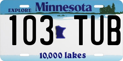 MN license plate 103TUB