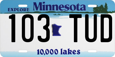 MN license plate 103TUD