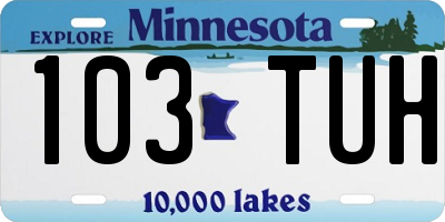 MN license plate 103TUH