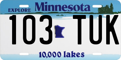MN license plate 103TUK