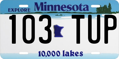 MN license plate 103TUP