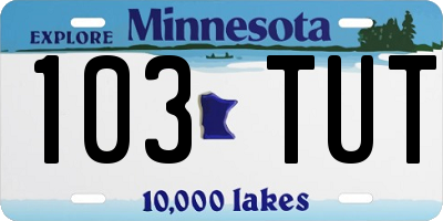 MN license plate 103TUT