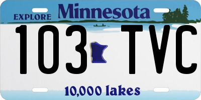 MN license plate 103TVC