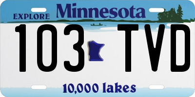 MN license plate 103TVD