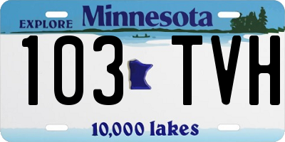 MN license plate 103TVH