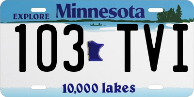 MN license plate 103TVI