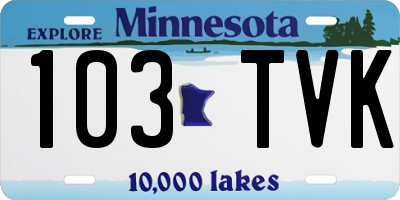 MN license plate 103TVK
