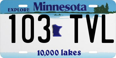 MN license plate 103TVL