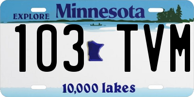 MN license plate 103TVM