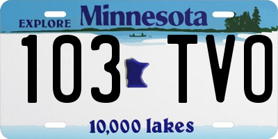 MN license plate 103TVO