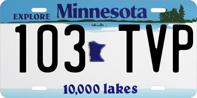 MN license plate 103TVP
