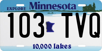 MN license plate 103TVQ