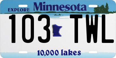 MN license plate 103TWL