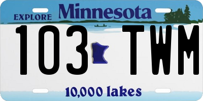 MN license plate 103TWM
