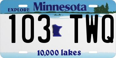 MN license plate 103TWQ