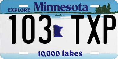 MN license plate 103TXP