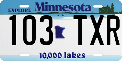 MN license plate 103TXR