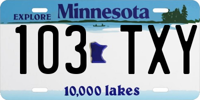 MN license plate 103TXY