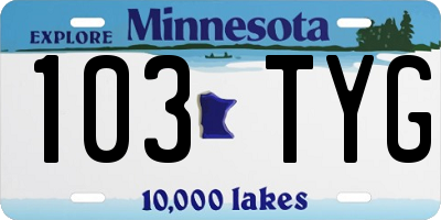 MN license plate 103TYG