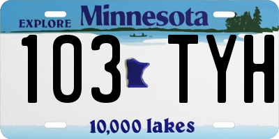 MN license plate 103TYH