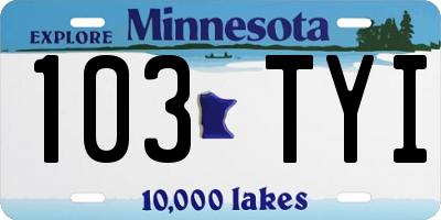 MN license plate 103TYI