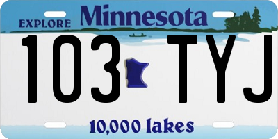 MN license plate 103TYJ