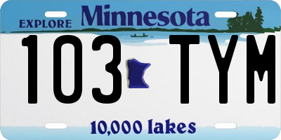 MN license plate 103TYM