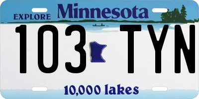 MN license plate 103TYN