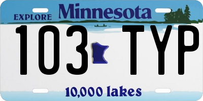 MN license plate 103TYP