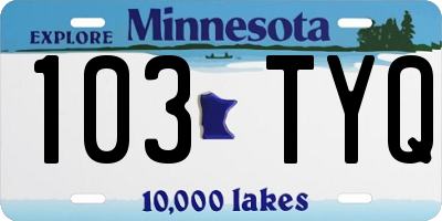 MN license plate 103TYQ