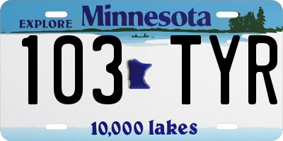 MN license plate 103TYR