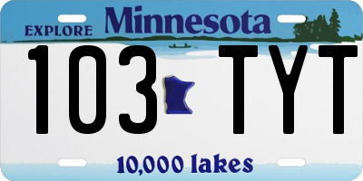 MN license plate 103TYT