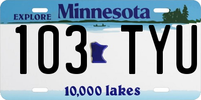 MN license plate 103TYU